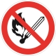 Запрещаетя пользоваться открытым огнем и курить