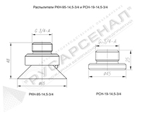 Устройство распылителей РКН-95-14,5-3/4 и РСН-19-14,5-3/4.